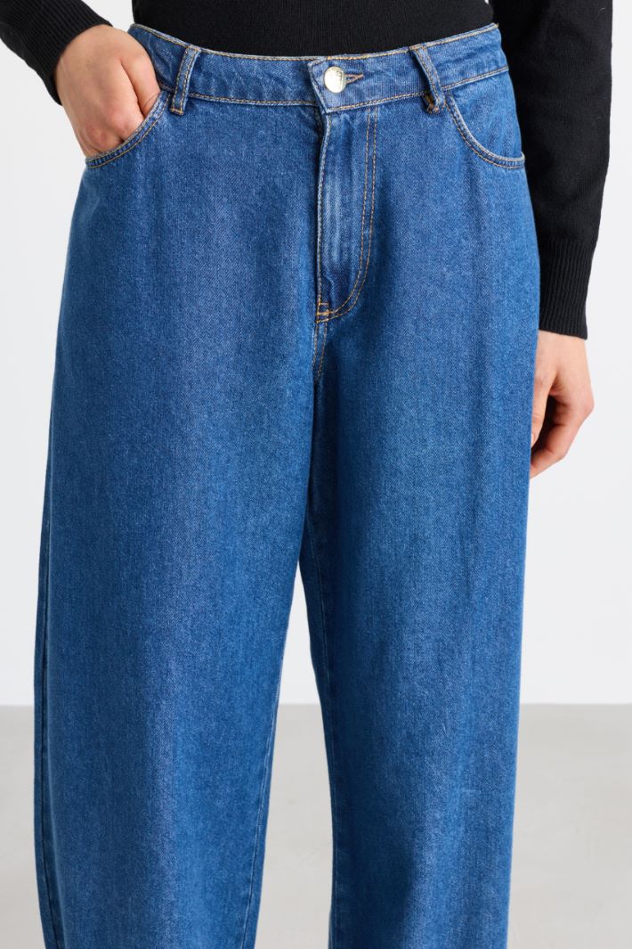 Jean barrel délavé - BLEU - Intrend - 3