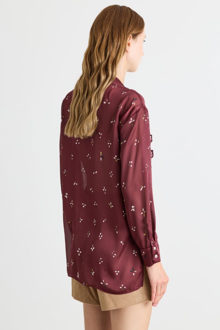 Blusa con collo a listino - BORDEAUX - Intrend - 4