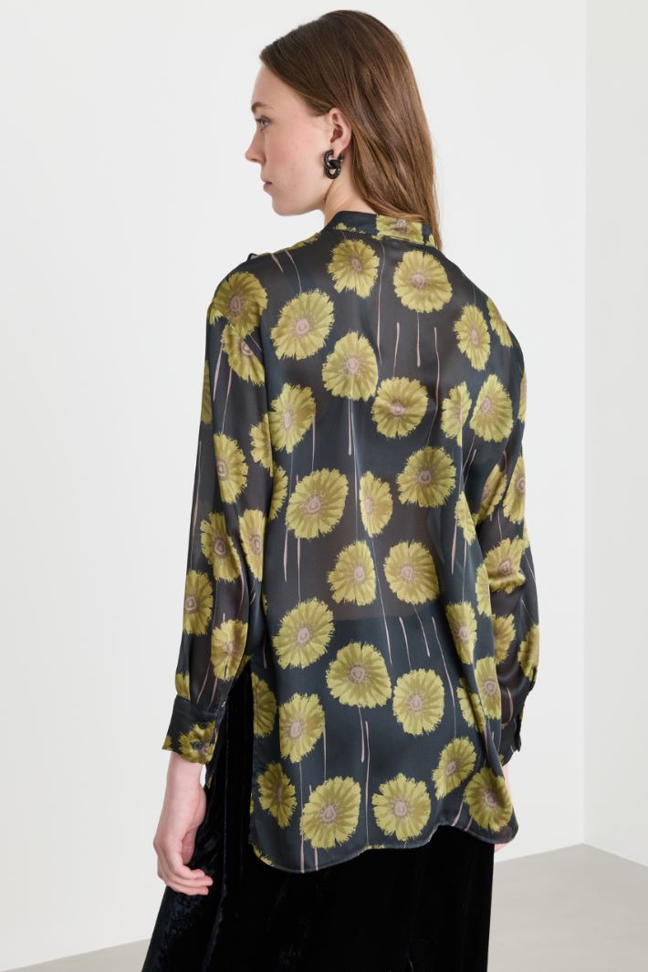Blusa con collo a listino - NERO GIALLO - Intrend - 4