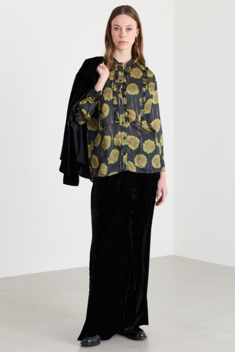 Blusa con collo a listino - Intrend