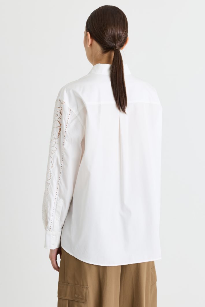 Casacca in popeline ricamato - BIANCO - Intrend - 4