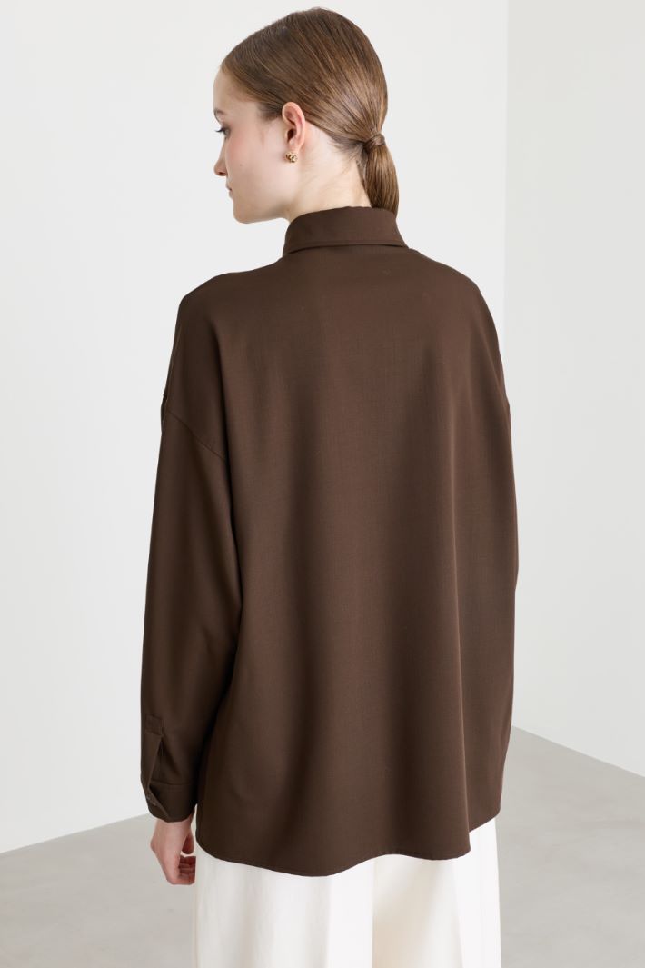 Casacca in levantina stretch - MARRONE - Intrend - 4