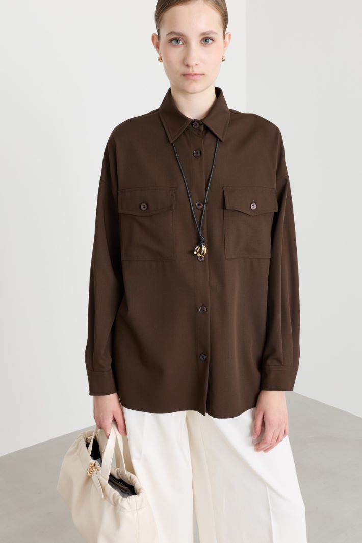 Casacca in levantina stretch - MARRONE - Intrend - 2
