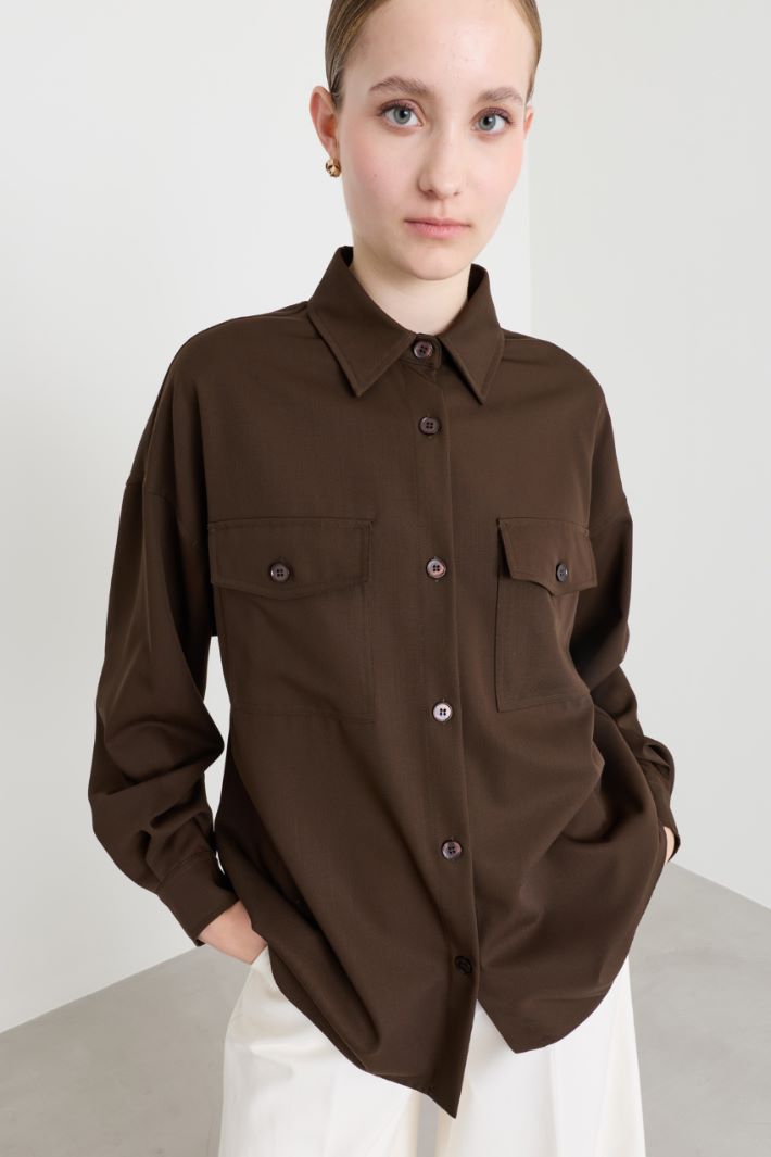 Casacca in levantina stretch - MARRONE - Intrend - 3