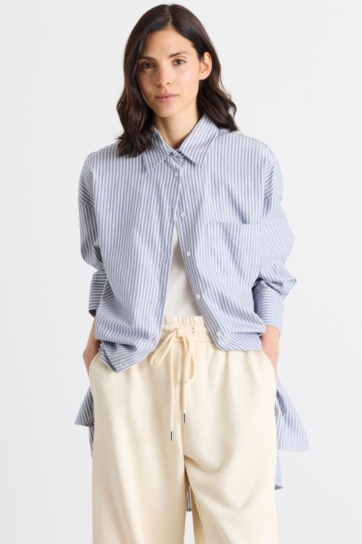 Camicia over in Oxford - BLU BIANCO - Intrend - 2