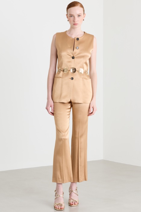Stretch Satin Waistcoat Set - Intrend