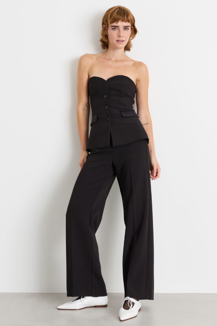 Bustier and Trouser Co-ord - BLACK - Intrend - 3