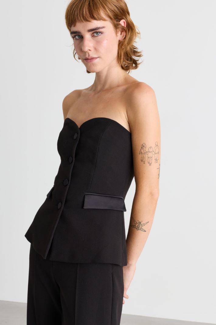 Bustier and Trouser Co-ord - BLACK - Intrend - 4