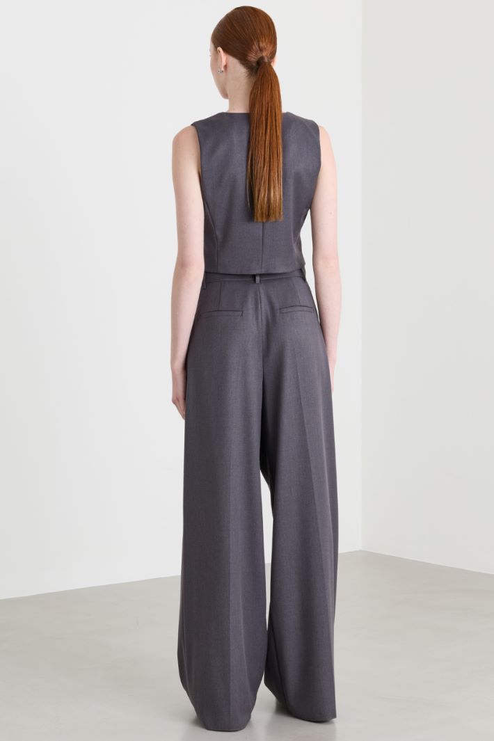 Stretch-Flannel Waistcoat Set - GREY - Intrend - 2