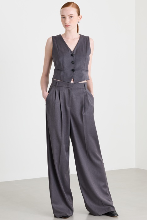 Completo gilet in flanella stretch