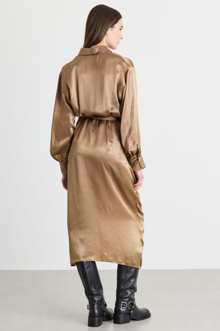 Panelled Shirt Dress - CAMEL - Intrend - 4