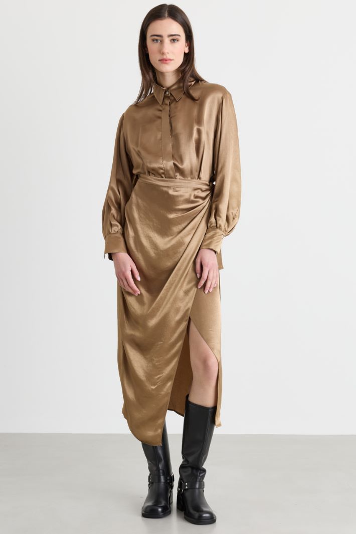 Panelled Shirt Dress - CAMEL - Intrend - 2