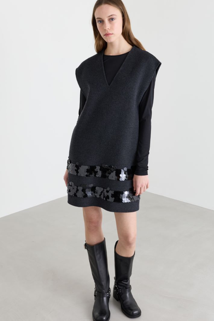 Short sequin-trim dress - GREY - Intrend - 2