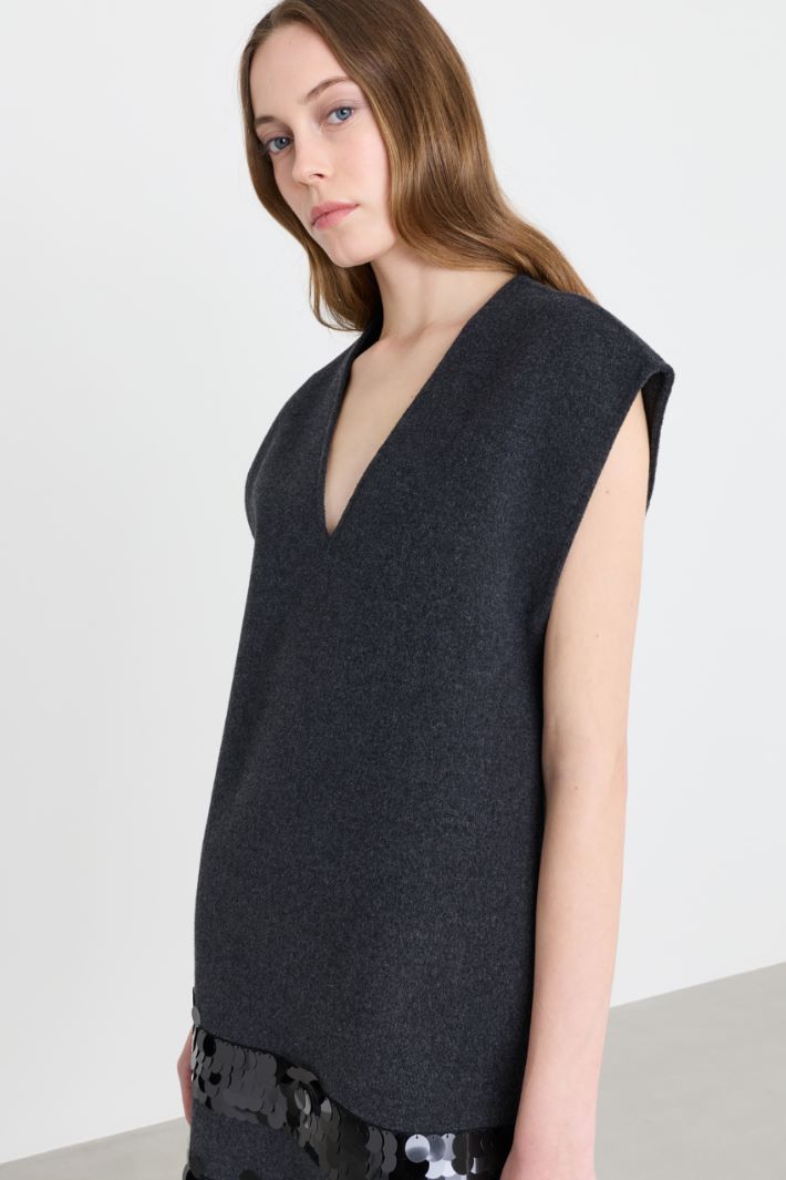 Short sequin-trim dress - GREY - Intrend - 3