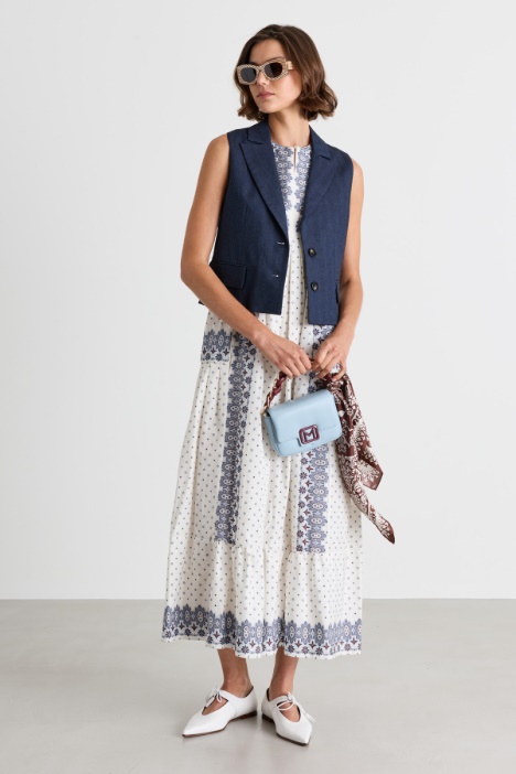 Vestido de popelina estampada - Intrend