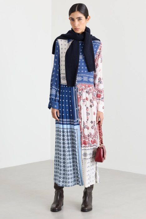 Crepe de chine shirt dress - Intrend