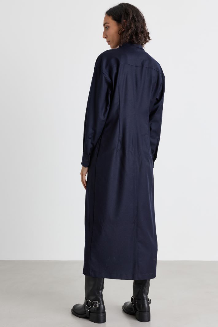 Flannel Dress - BLUE - Intrend - 4