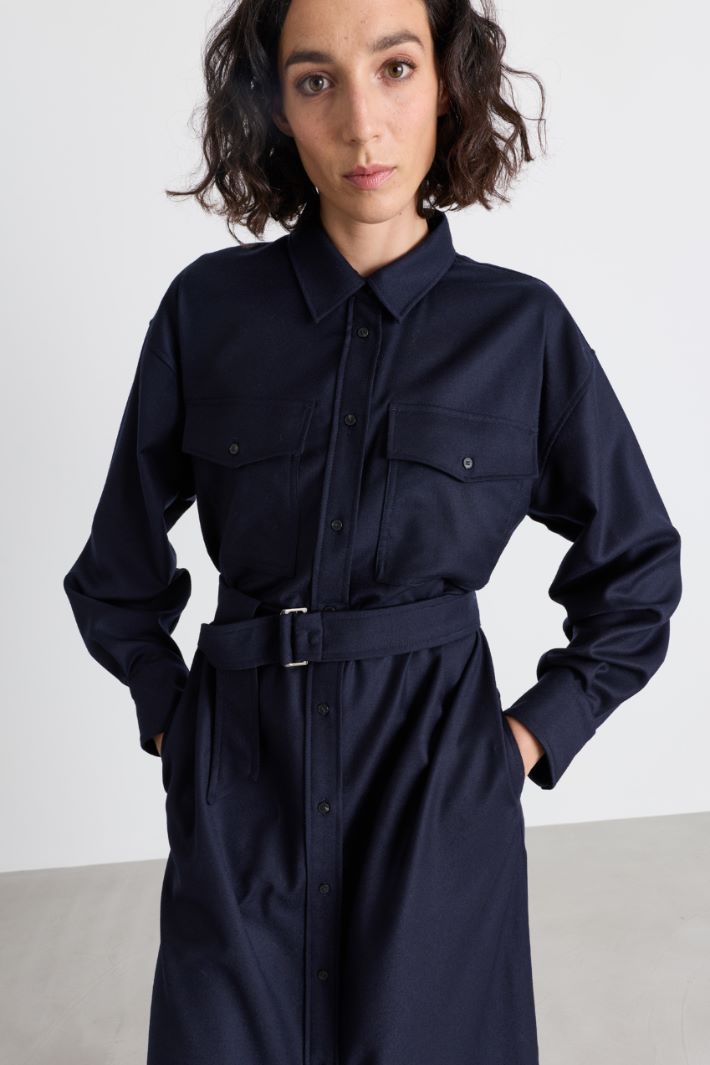 Flannel Dress - BLUE - Intrend - 3