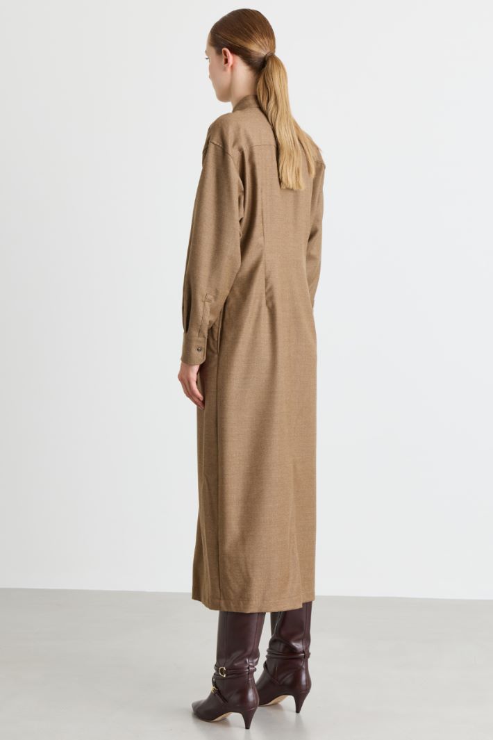 Flannel Dress - CAMEL - Intrend - 4