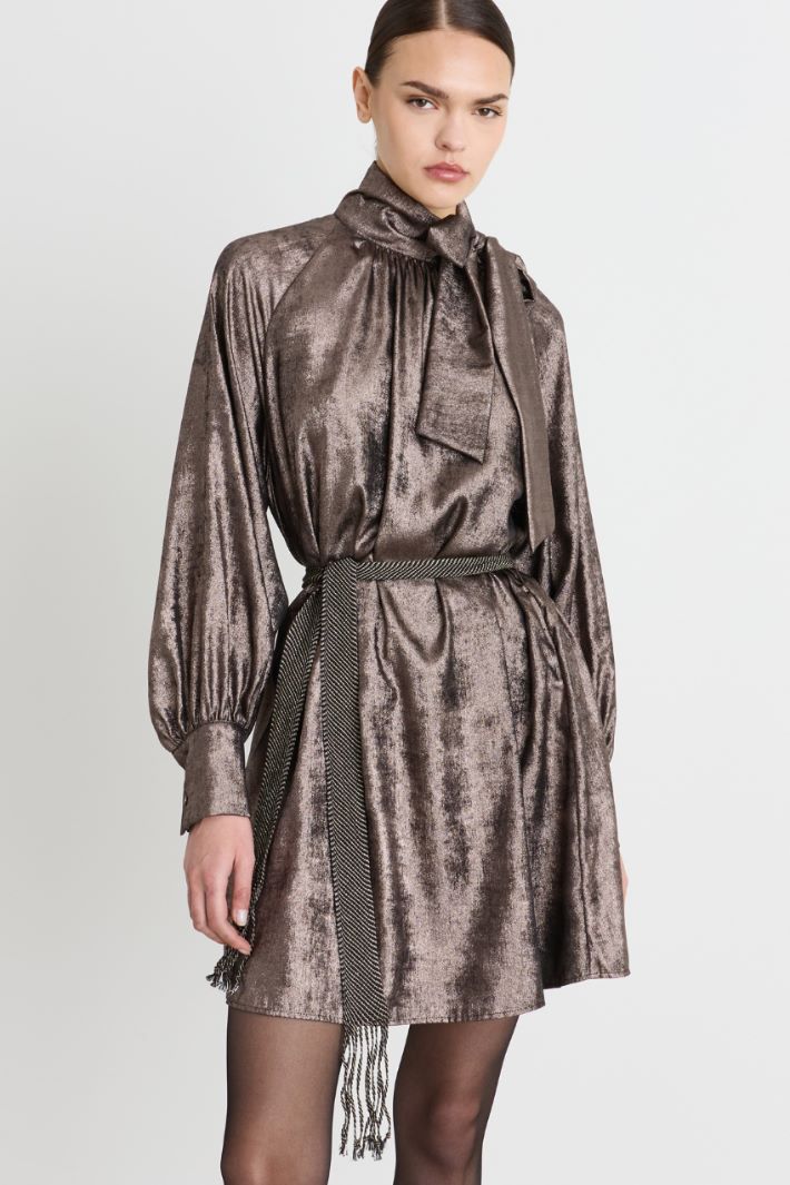 Abito in chiffon laminato - GRIGIO - Intrend - 2