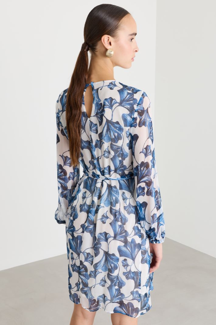 Abito con fiocco laterale - BLU BIANCO - Intrend - 4