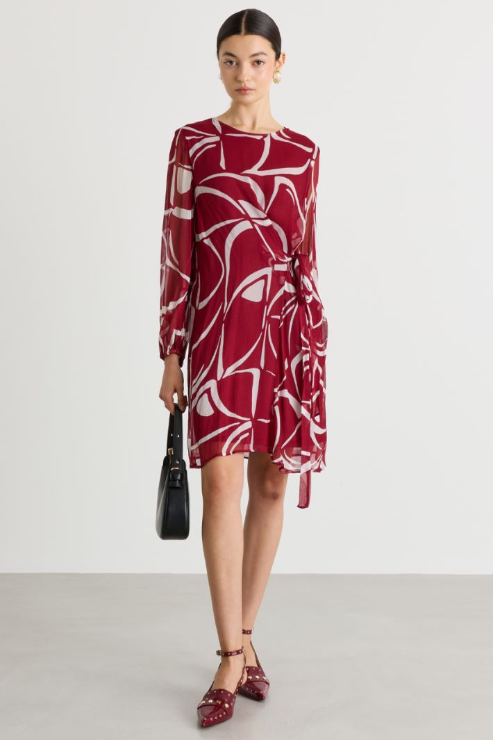 Side-bow dress - RED - Intrend