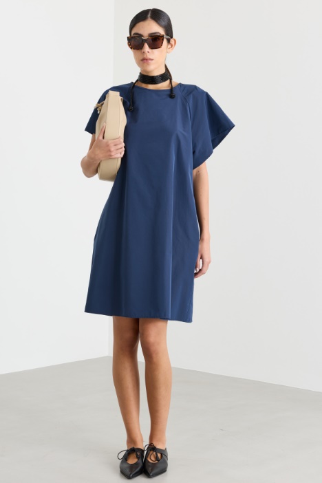 A-line taffeta dress with wide sleeves - Intrend