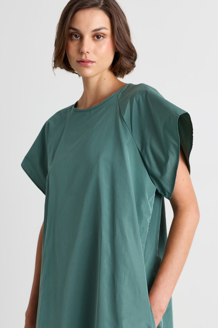 A-line taffeta dress with wide sleeves - GREEN - Intrend - 3