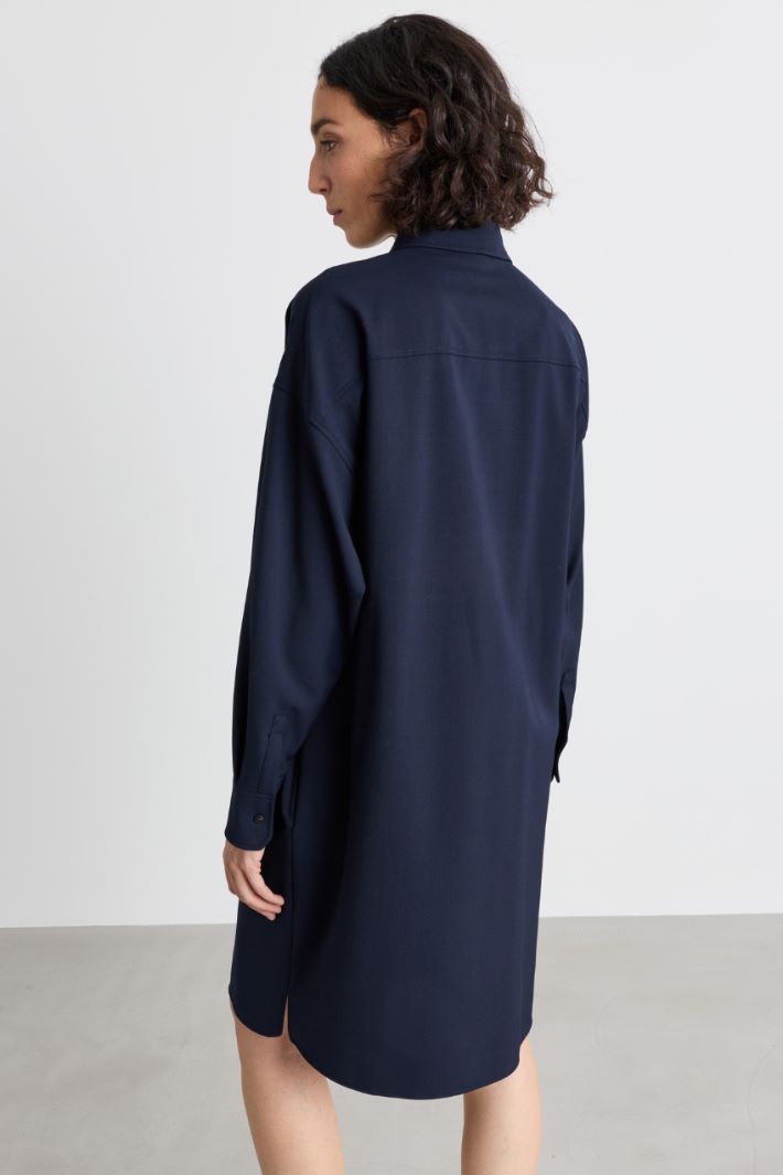 Gabardine shirt dress - BLUE - Intrend - 4