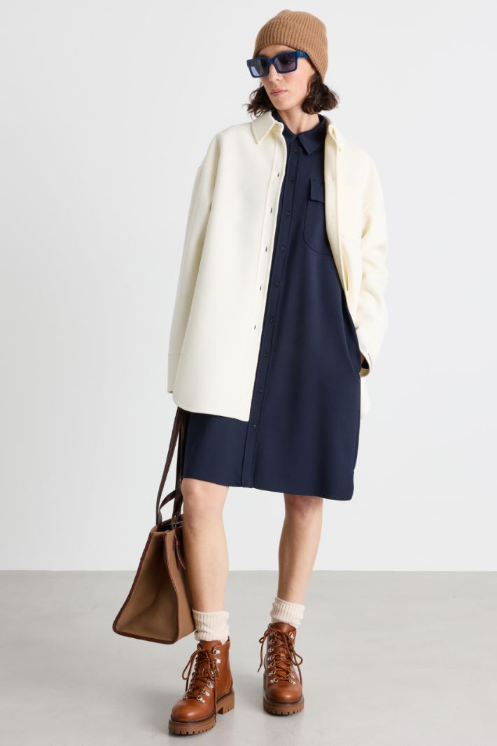 Gabardine shirt dress - BLUE - Intrend