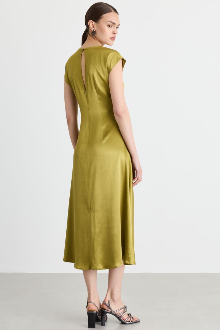 Lustrous satin dress - GREEN - Intrend - 4