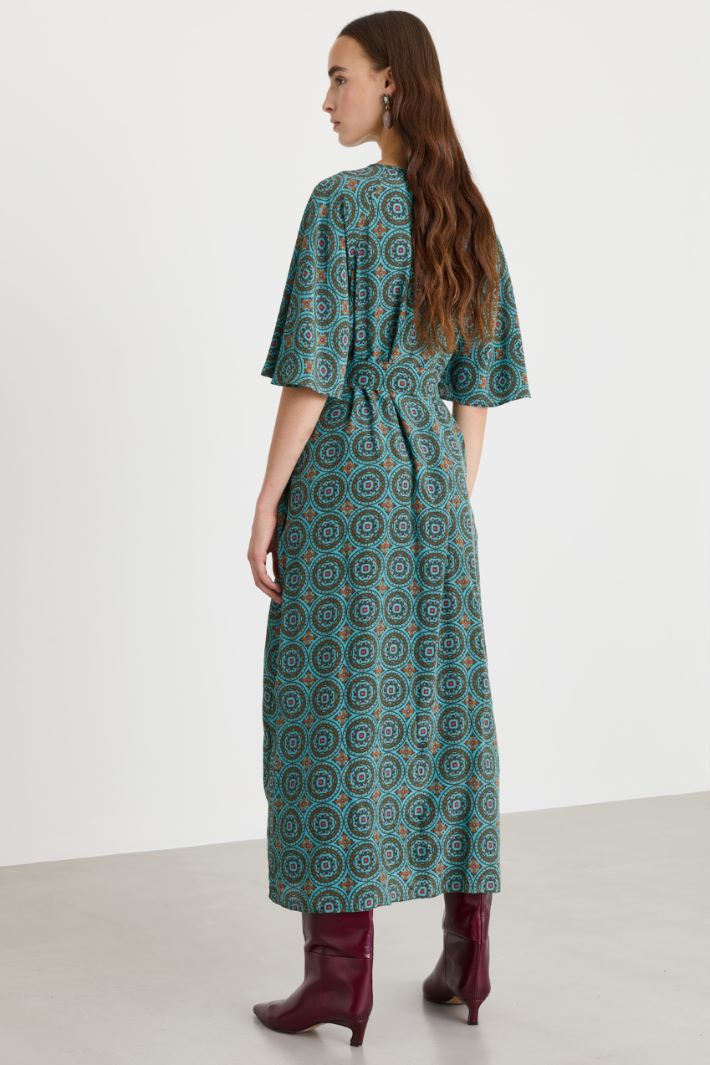 Abito in crepe de chine di seta - AZZURRO VERDE - Intrend - 4