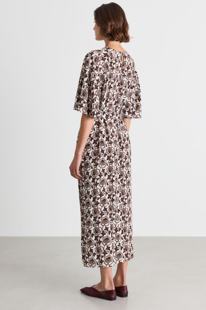 Crepe de chine dress - BROWN - Intrend - 4