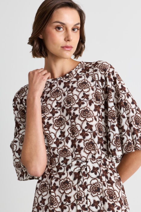 Abito in crepe de chine di seta