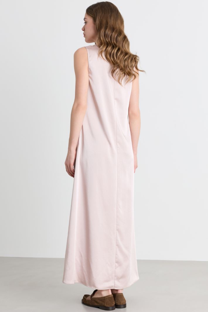 Satin midi dress - PINK - Intrend - 4