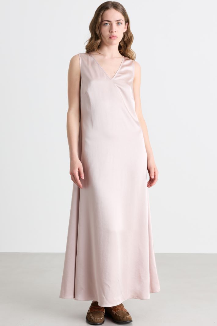 Satin midi dress - PINK - Intrend - 2