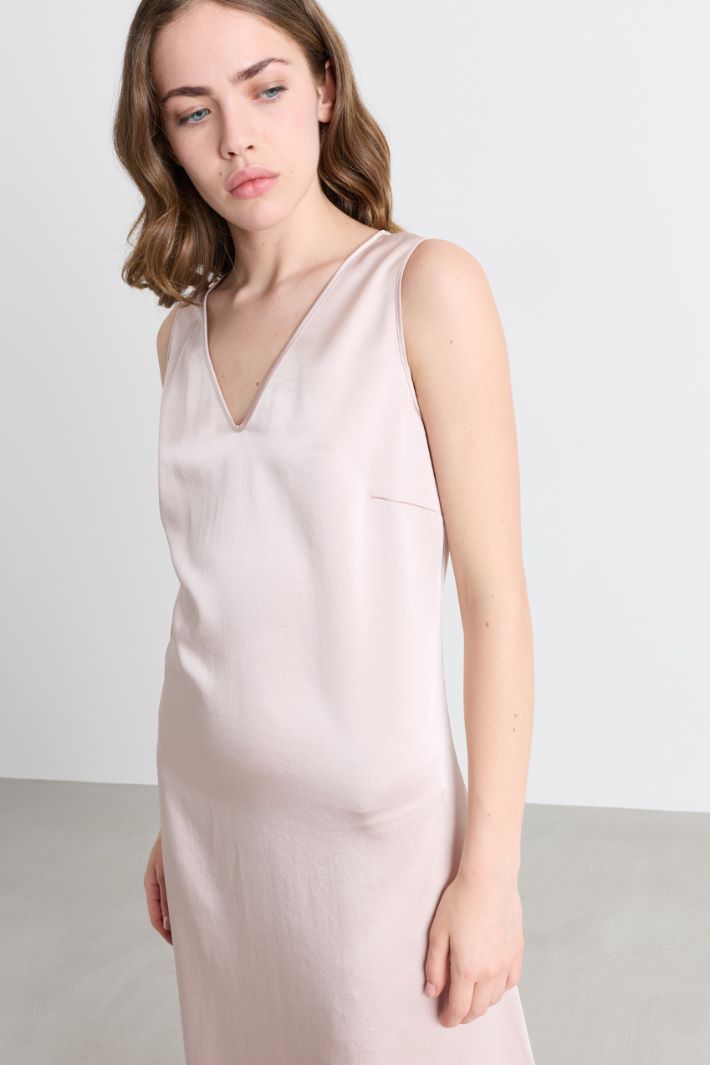 Satin midi dress - PINK - Intrend - 3