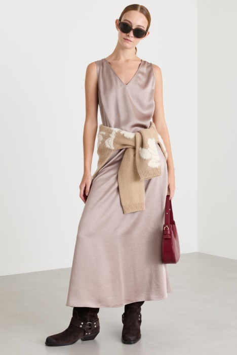 Satin midi dress - Intrend