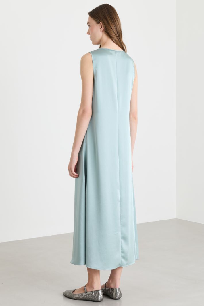 Satin midi dress - LIGHT BLUE - Intrend - 4