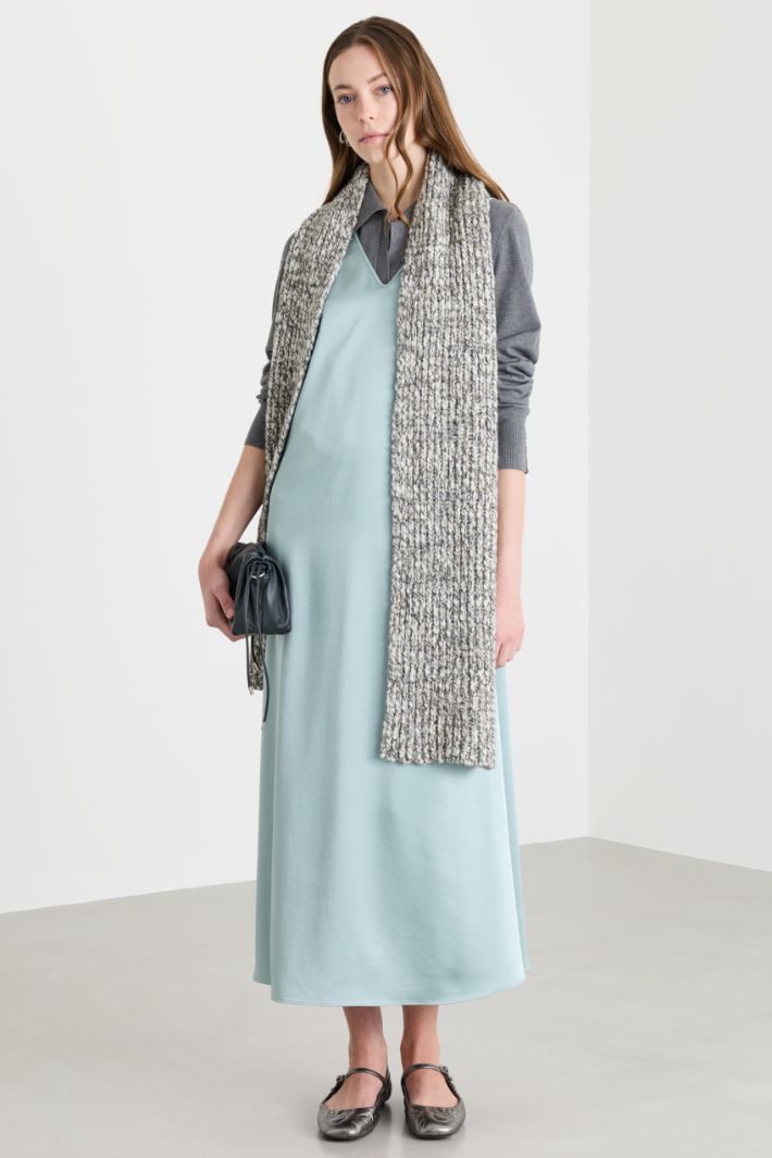 Satin midi dress - LIGHT BLUE - Intrend
