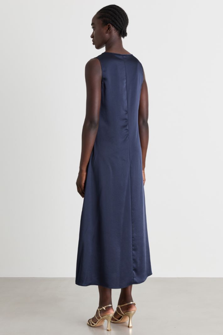Satin midi dress - BLUE - Intrend - 4