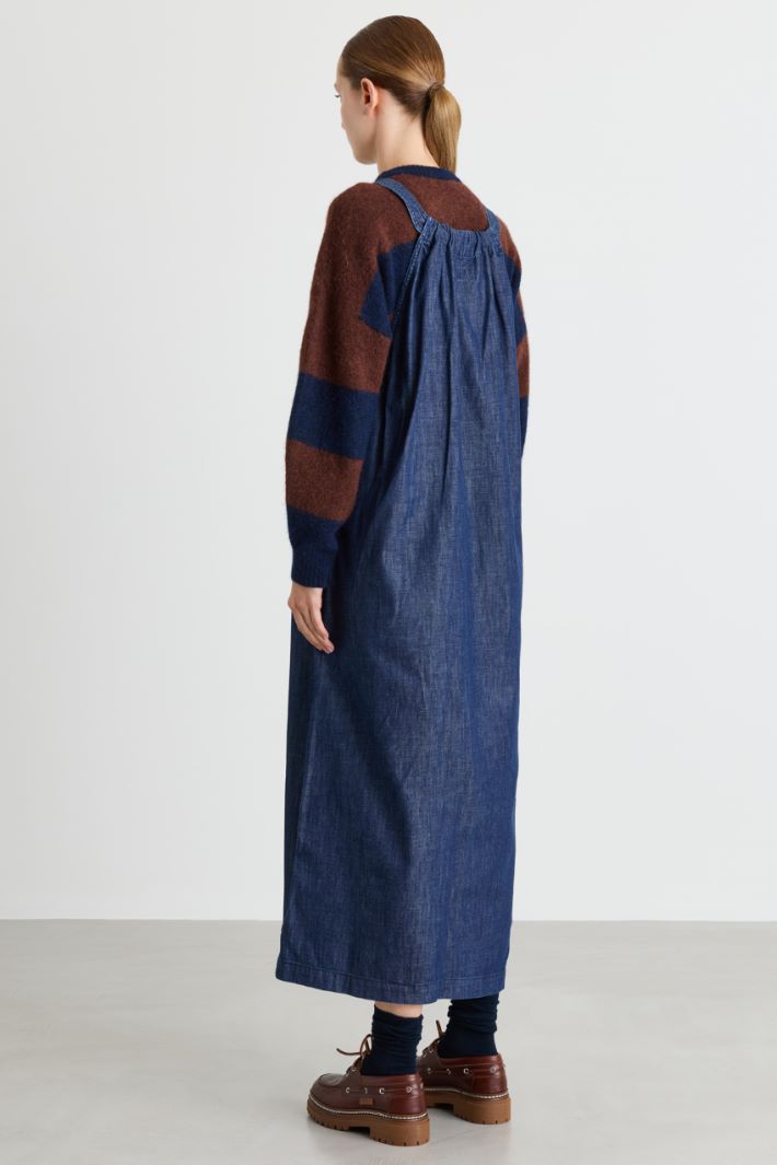 Dungaree Dress - BLUE - Intrend - 4