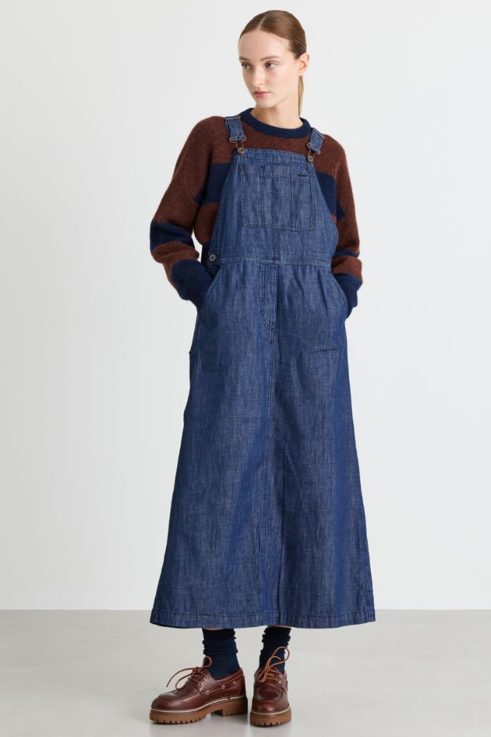 Dungaree Dress - BLUE - Intrend - 2