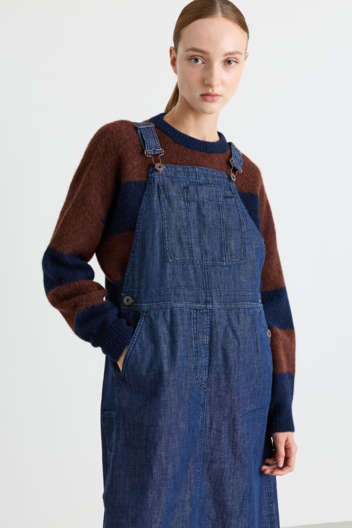 Dungaree Dress - BLUE - Intrend - 3