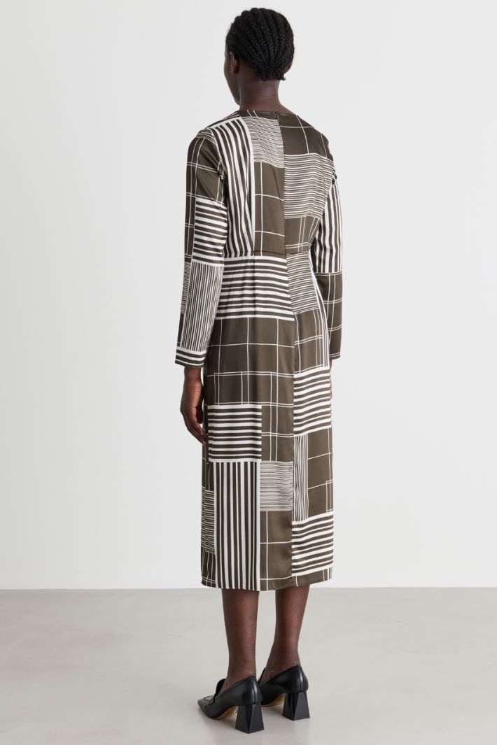 Printed twill dress - GREEN - Intrend - 4