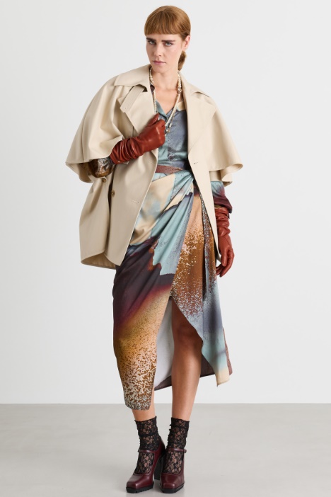 Side-tie twill dress - Intrend