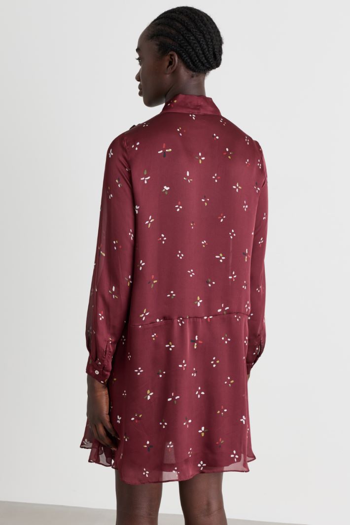 Ruffle-detail dress - BORDEAUX - Intrend - 4