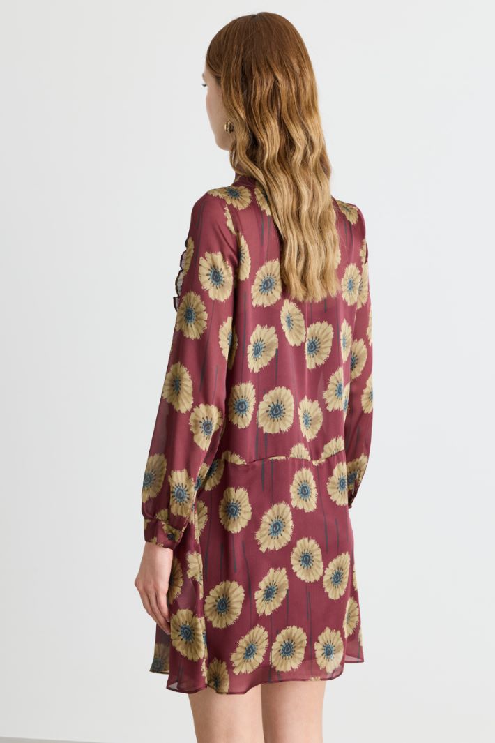 Ruffle-detail dress - BORDEAUX CAMEL - Intrend - 4