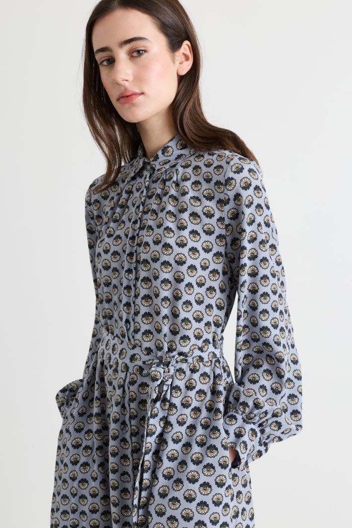 Long belted shirt dress - LIGHT BLUE - Intrend - 3