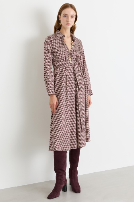 Printed twill dress - Intrend